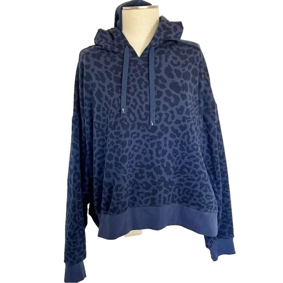 Nike Get Fit Pullover Printed Women Hoodie Size 2X Midnight Navy Cheetah Leopard - Picture 5 of 5